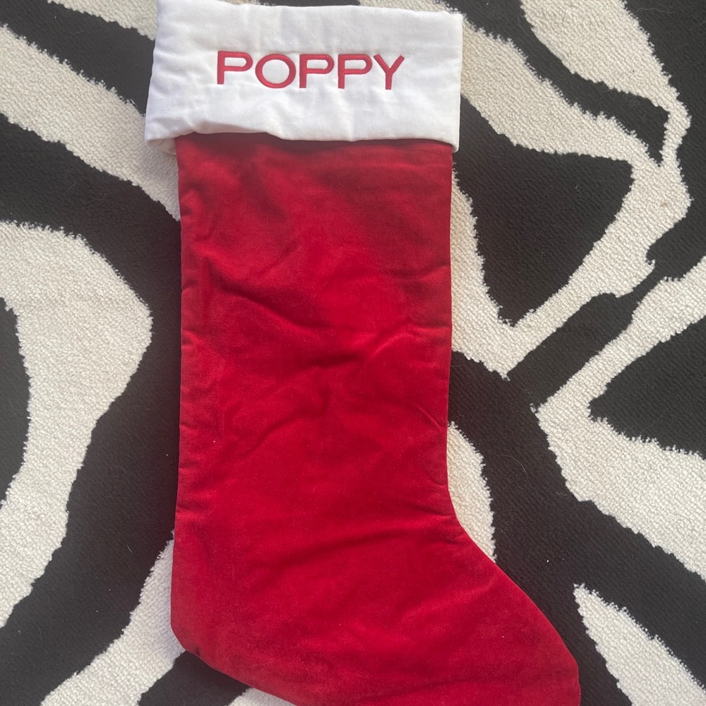 Pottery barn NWT Large custom embroidered by Pottery Barn “Poppy”